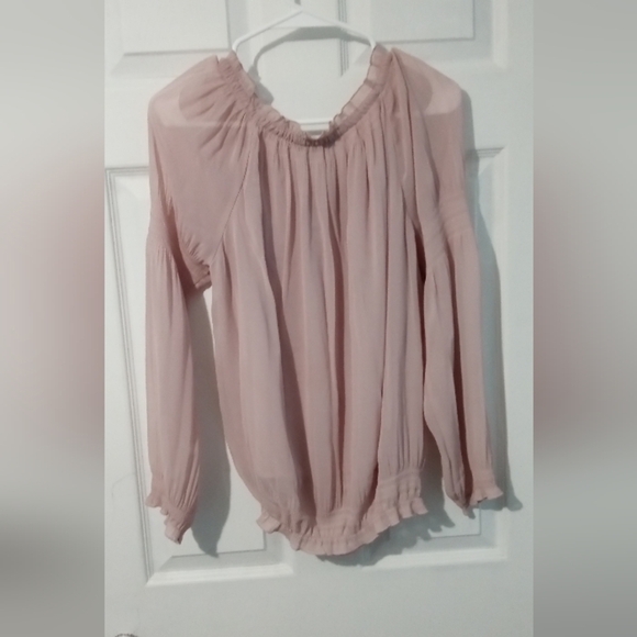 Express Light Pink Ruffle Trim Blouse - Picture 4 of 4